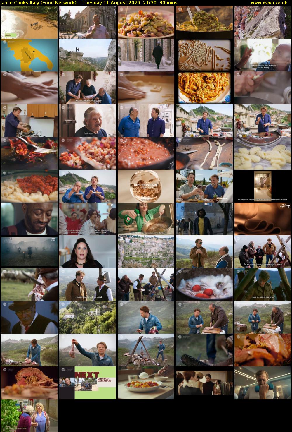 Jamie Cooks Italy (Food Network) Tuesday 11 August 2026 21:30 - 22:00