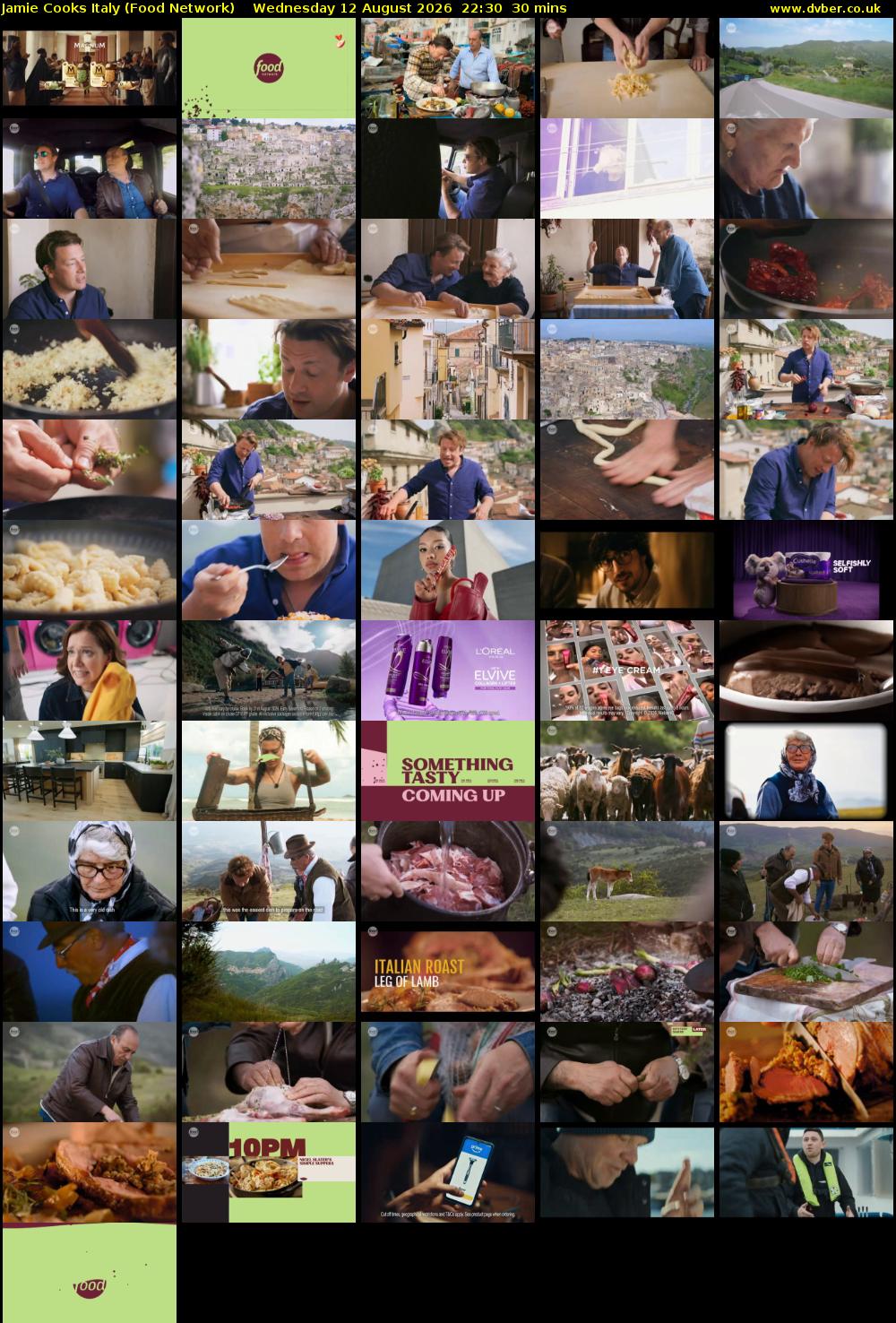 Jamie Cooks Italy (Food Network) Wednesday 12 August 2026 22:30 - 23:00