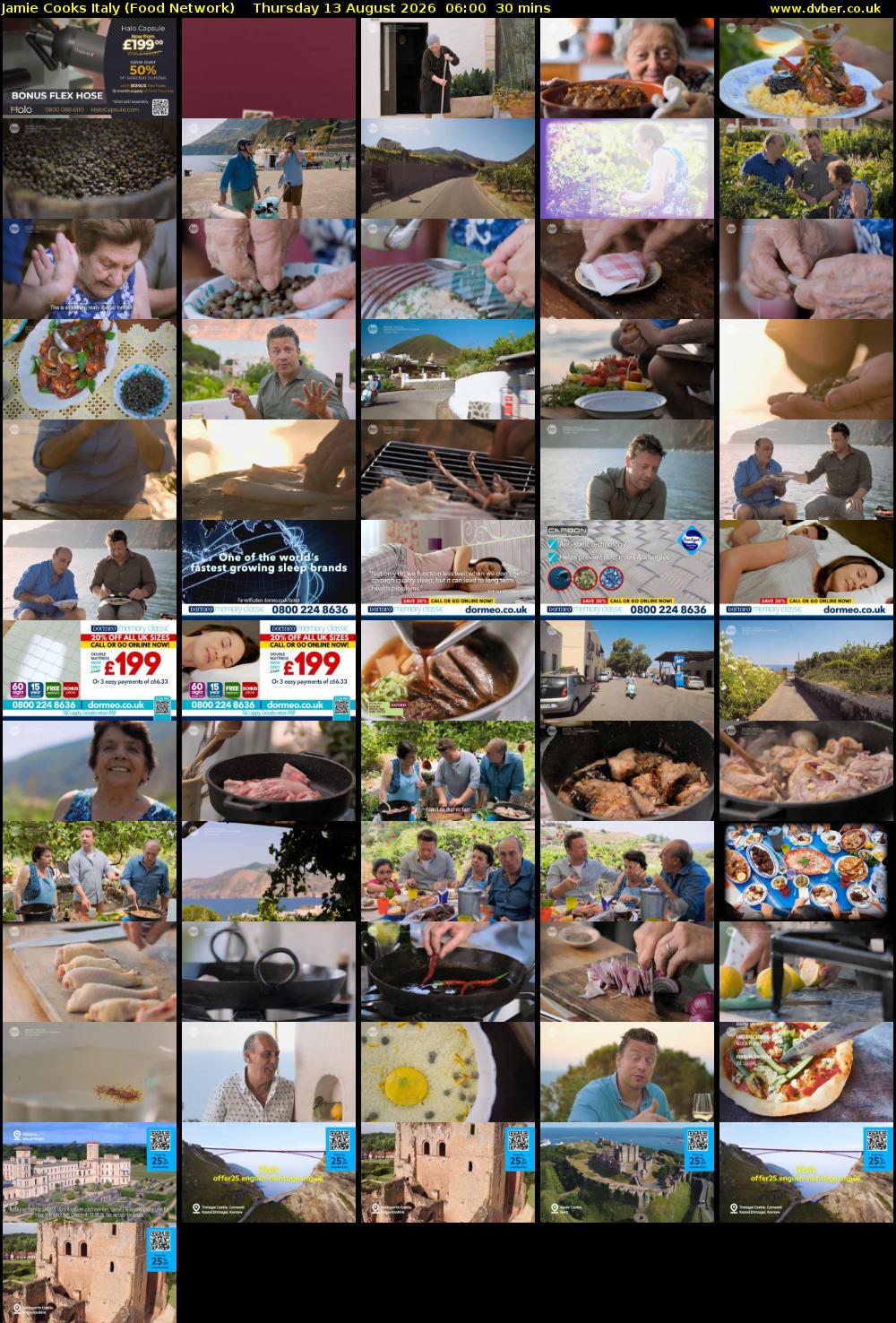 Jamie Cooks Italy (Food Network) Thursday 13 August 2026 06:00 - 06:30