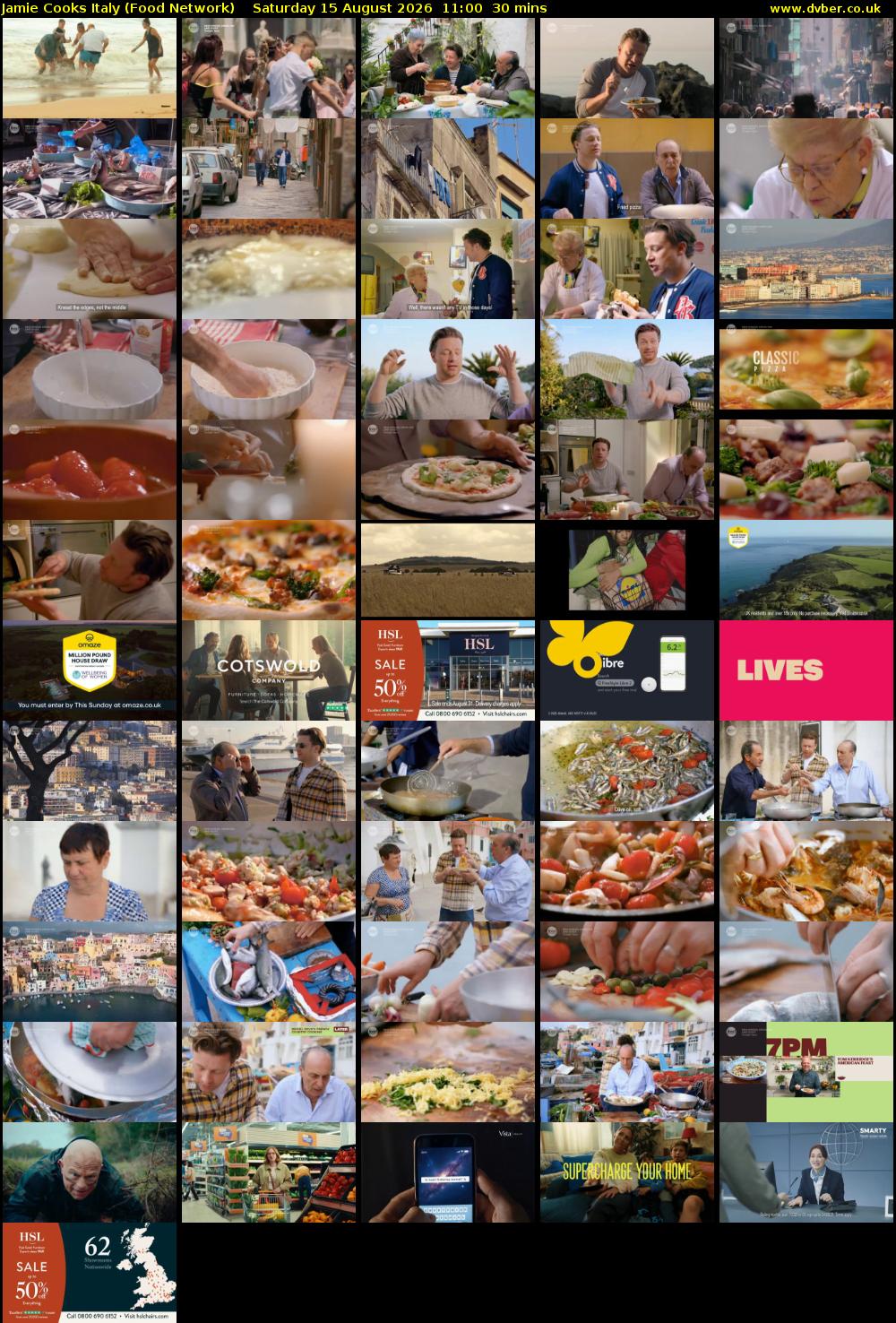 Jamie Cooks Italy (Food Network) Saturday 15 August 2026 11:00 - 11:30