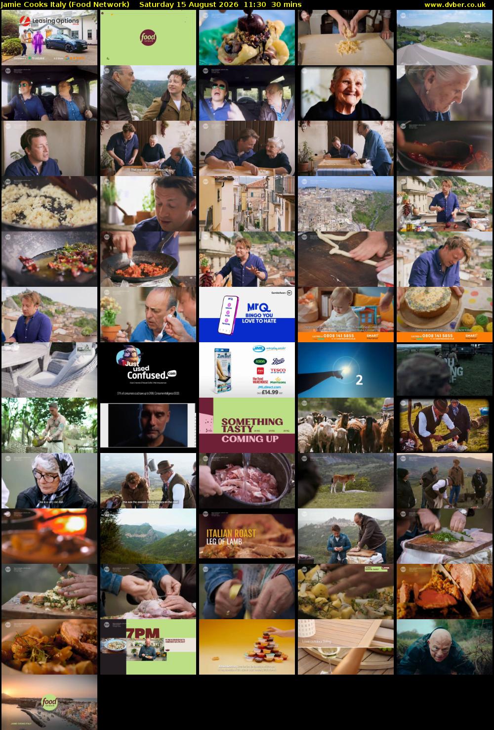 Jamie Cooks Italy (Food Network) Saturday 15 August 2026 11:30 - 12:00