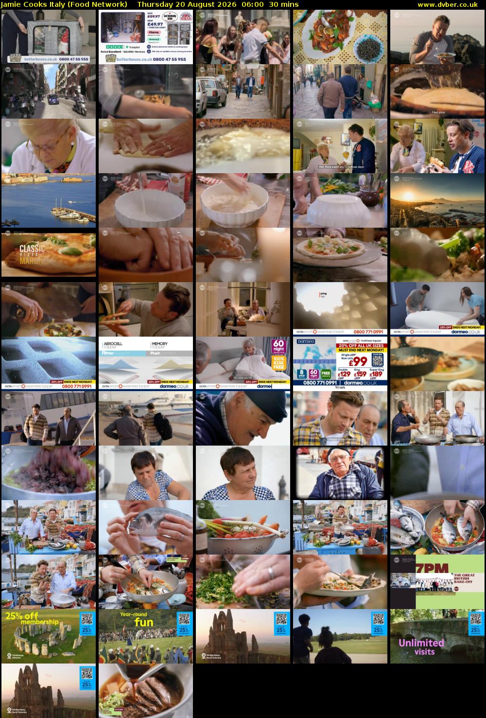 Jamie Cooks Italy (Food Network) Thursday 20 August 2026 06:00 - 06:30