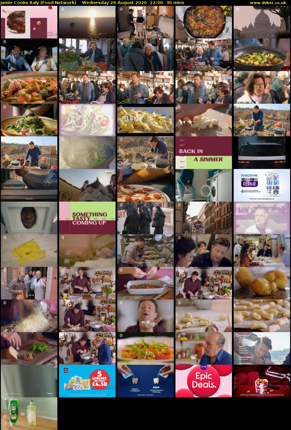 Jamie Cooks Italy (Food Network) Wednesday 26 August 2026 22:00 - 22:30