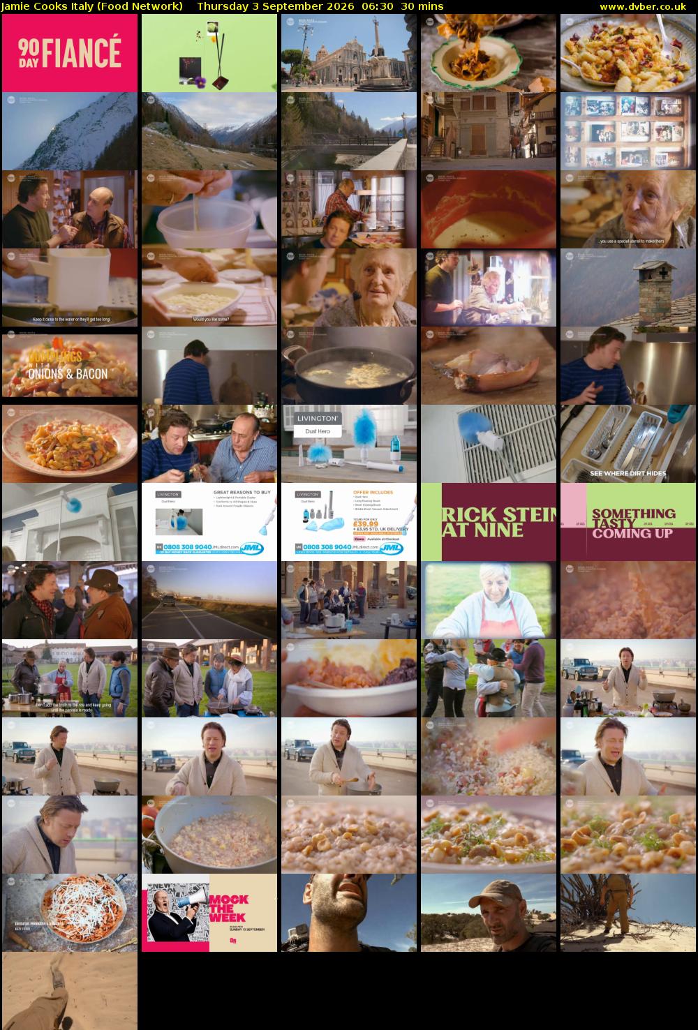 Jamie Cooks Italy (Food Network) Thursday 3 September 2026 06:30 - 07:00