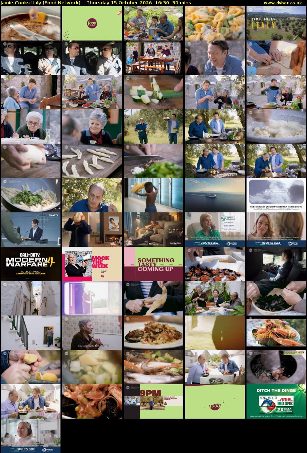 Jamie Cooks Italy (Food Network) Thursday 15 October 2026 16:30 - 17:00