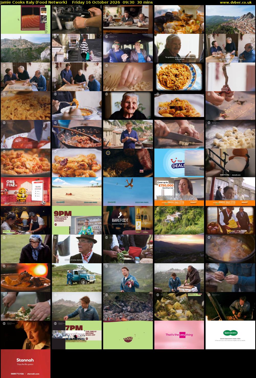 Jamie Cooks Italy (Food Network) Friday 16 October 2026 09:30 - 10:00