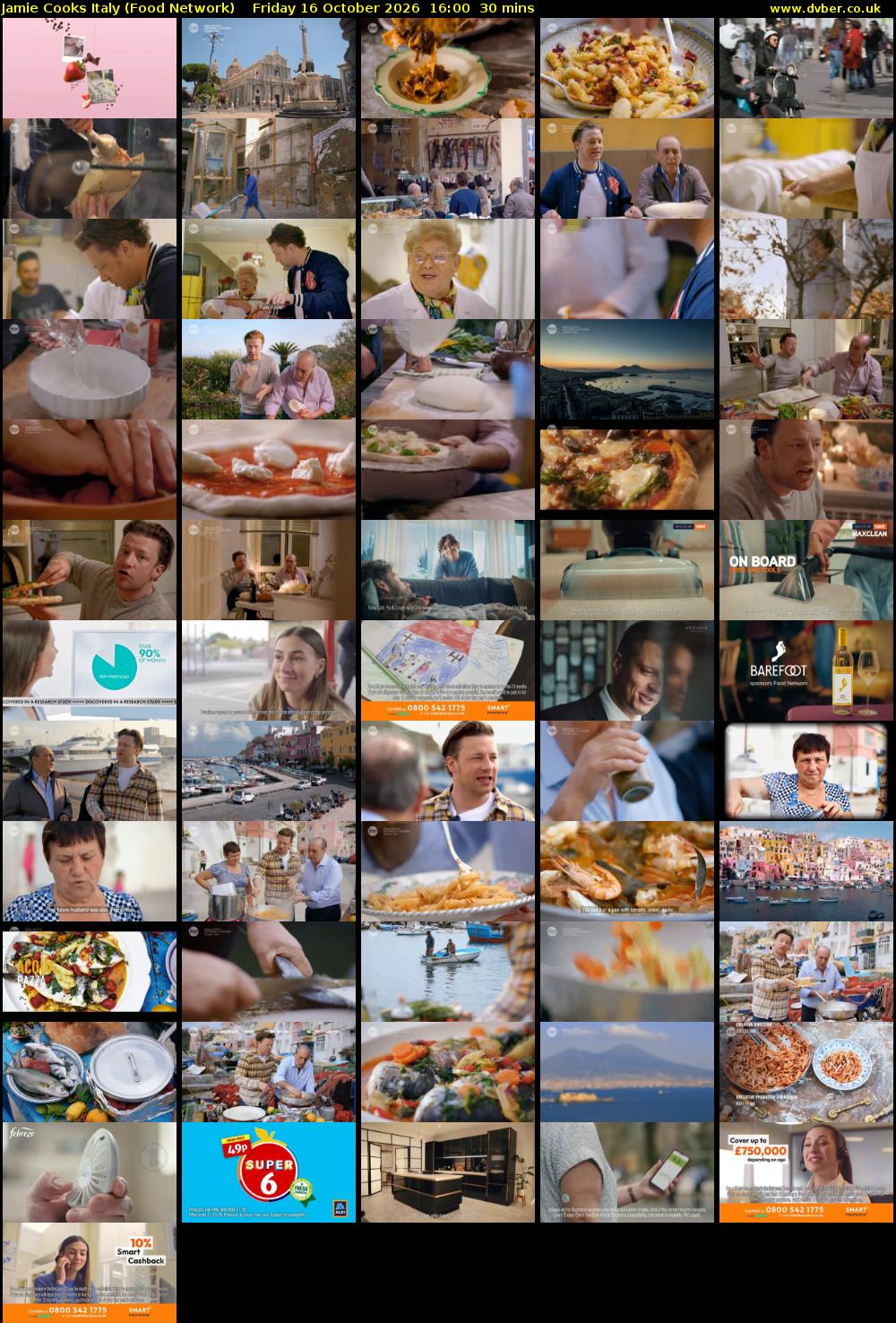 Jamie Cooks Italy (Food Network) Friday 16 October 2026 16:00 - 16:30
