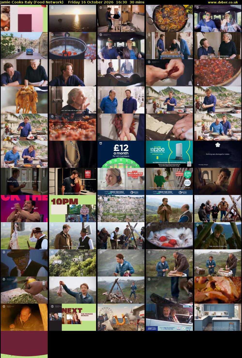Jamie Cooks Italy (Food Network) Friday 16 October 2026 16:30 - 17:00