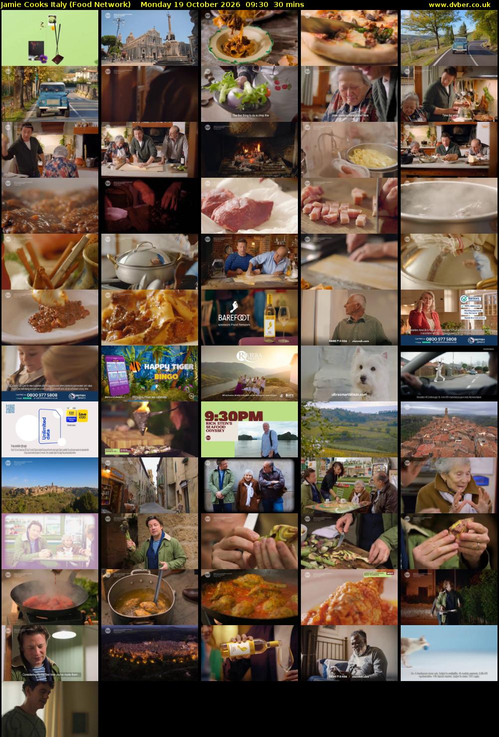 Jamie Cooks Italy (Food Network) Monday 19 October 2026 09:30 - 10:00