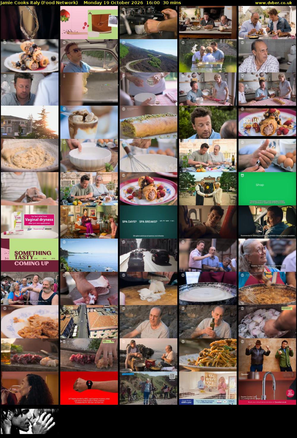 Jamie Cooks Italy (Food Network) Monday 19 October 2026 16:00 - 16:30