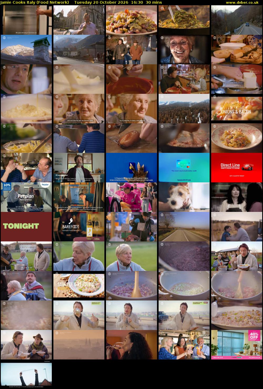 Jamie Cooks Italy (Food Network) Tuesday 20 October 2026 16:30 - 17:00