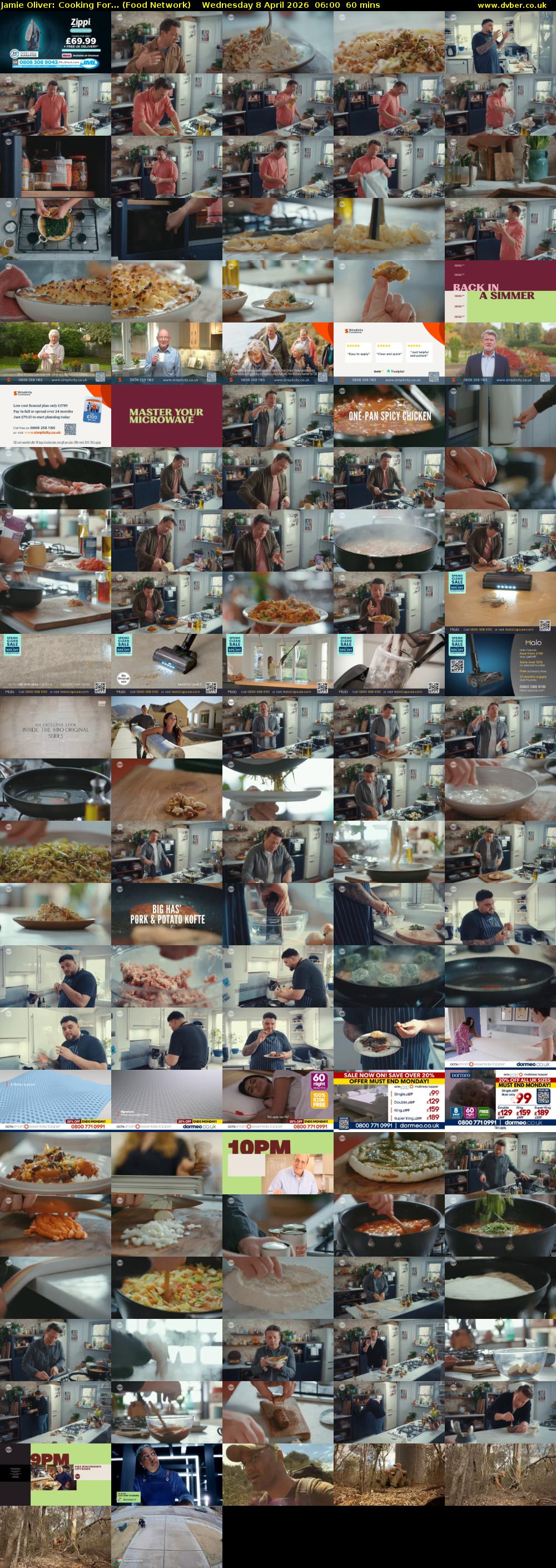 Jamie Oliver: Cooking For... (Food Network) Wednesday 8 April 2026 06:00 - 07:00