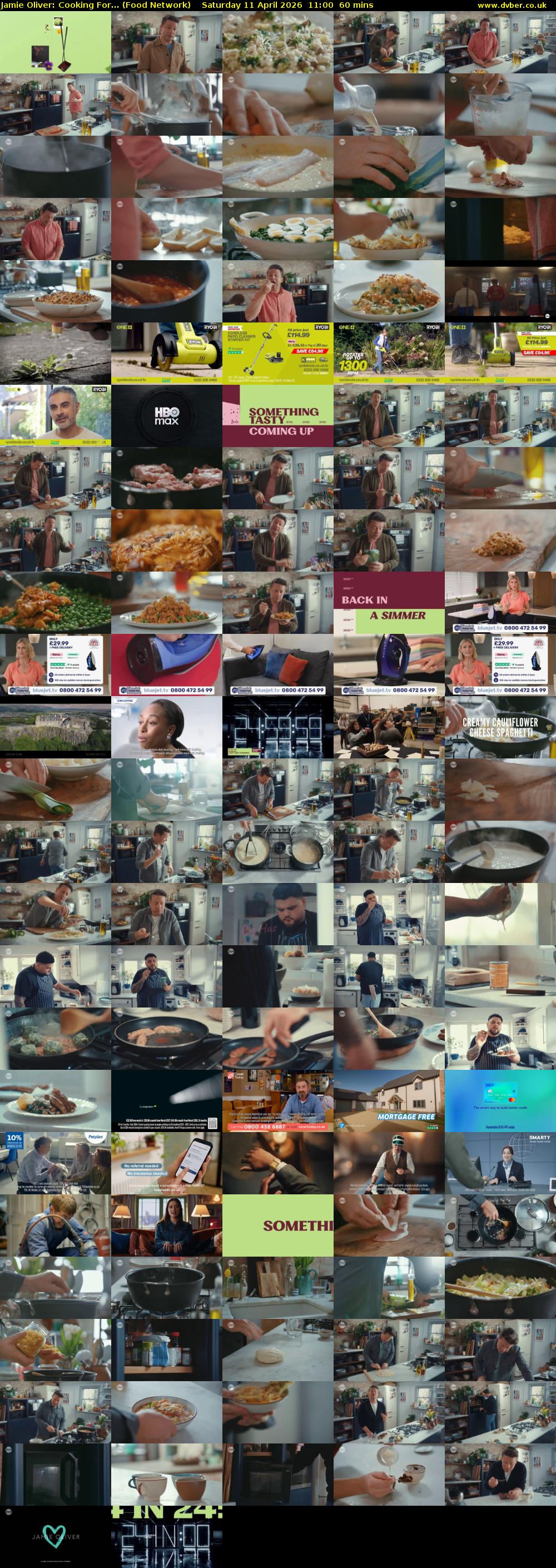 Jamie Oliver: Cooking For... (Food Network) Saturday 11 April 2026 11:00 - 12:00
