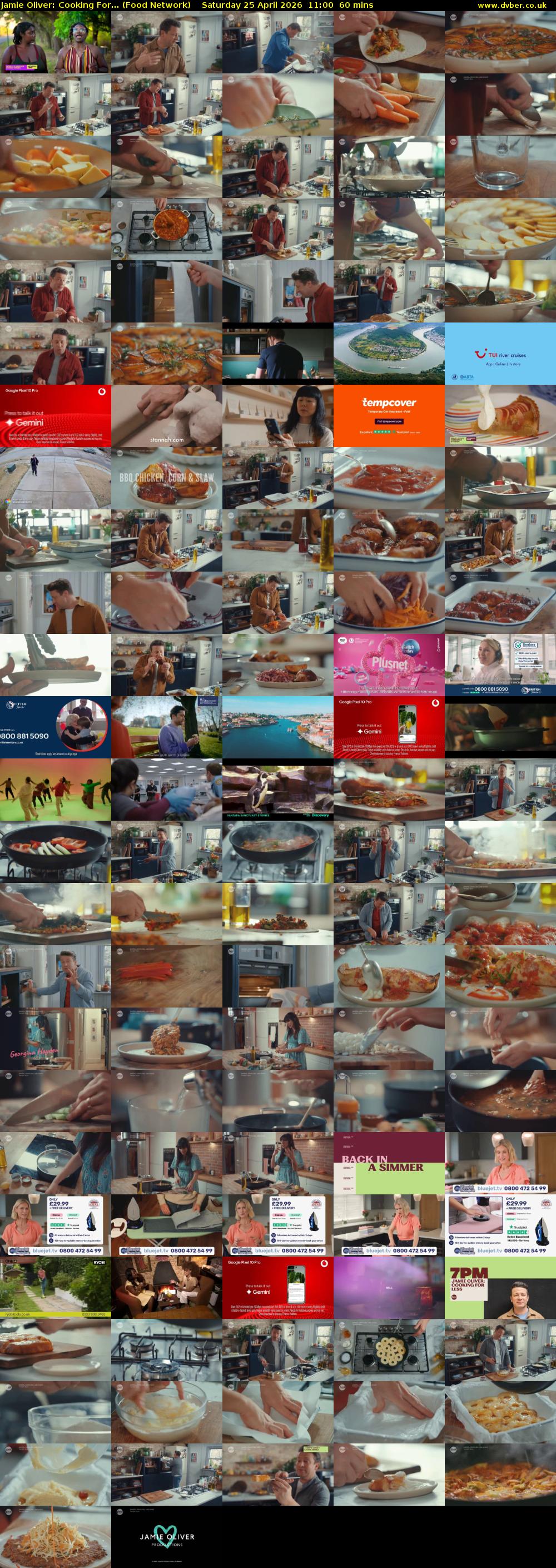 Jamie Oliver: Cooking For... (Food Network) Saturday 25 April 2026 11:00 - 12:00