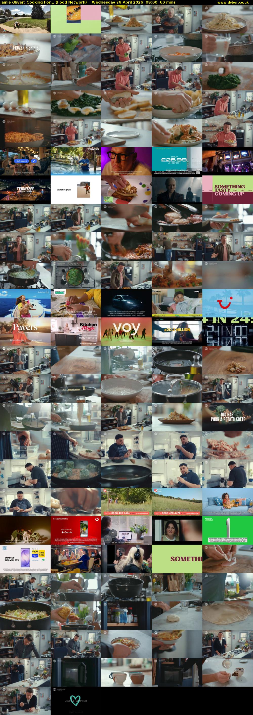 Jamie Oliver: Cooking For... (Food Network) Wednesday 29 April 2026 09:00 - 10:00