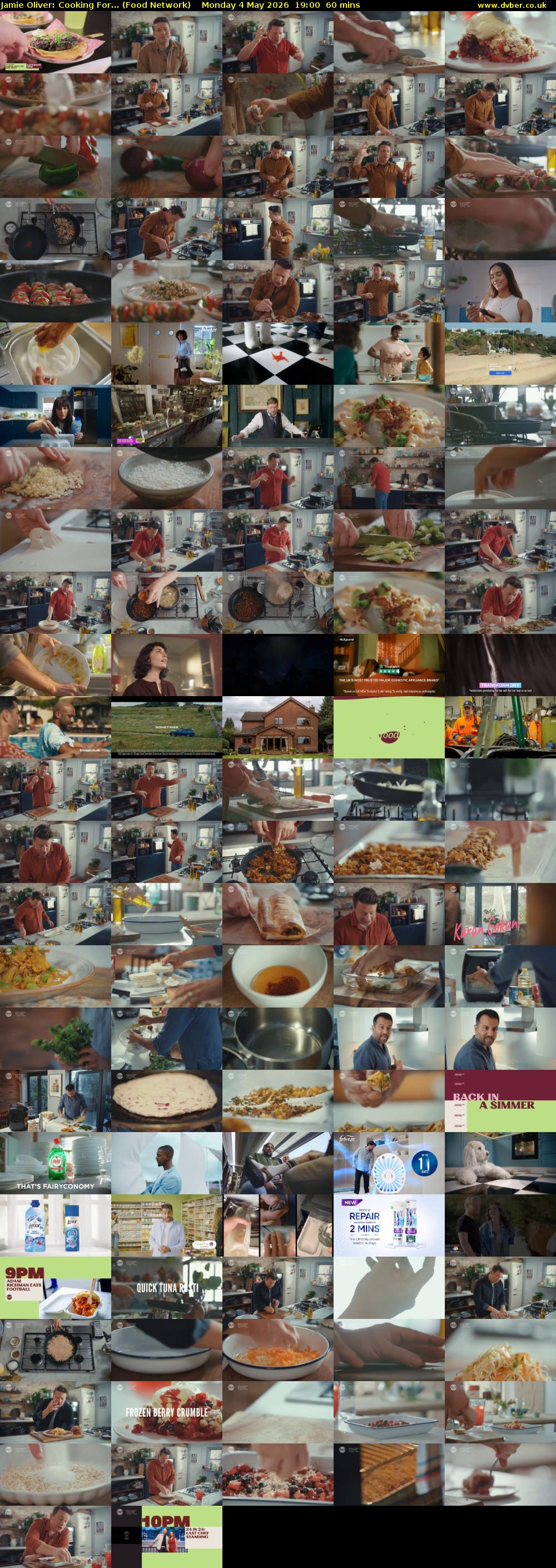 Jamie Oliver: Cooking For... (Food Network) Monday 4 May 2026 19:00 - 20:00