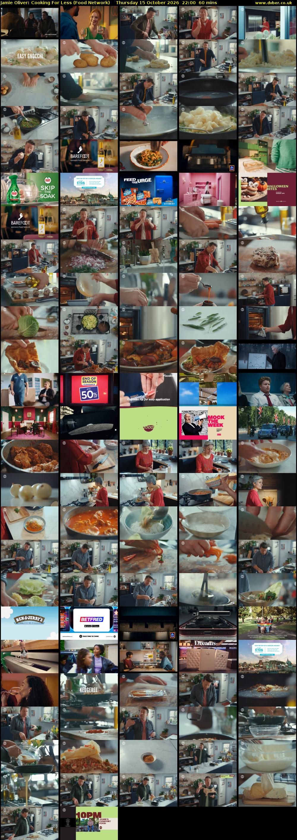 Jamie Oliver: Cooking For Less (Food Network) Thursday 15 October 2026 22:00 - 23:00