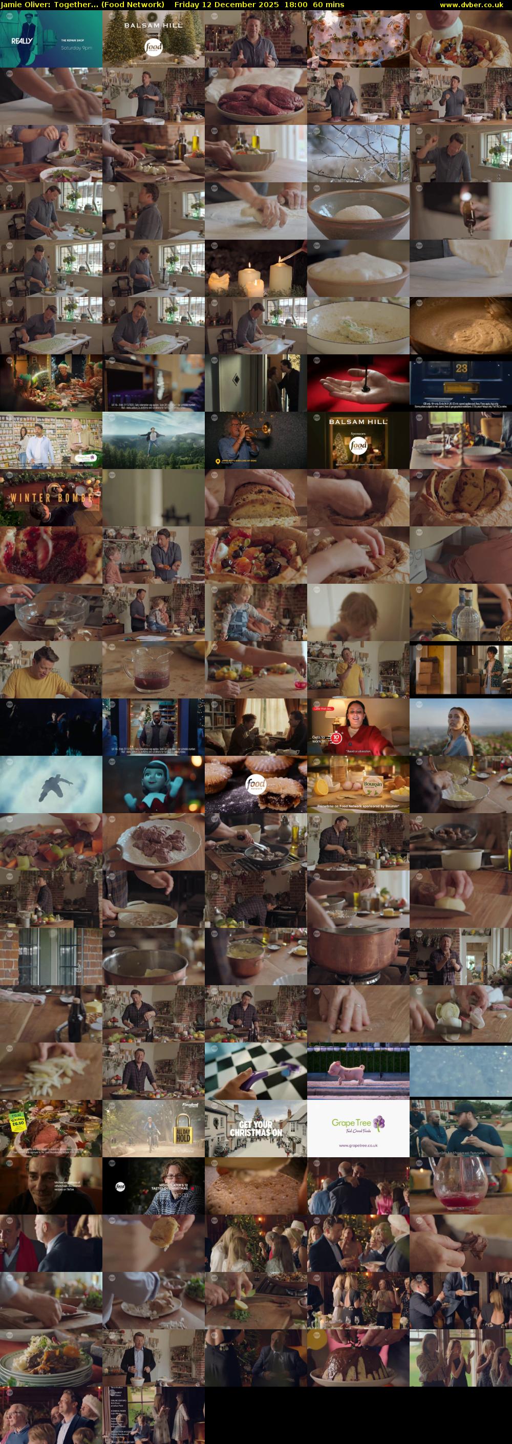 Jamie Oliver: Together... (Food Network) Friday 12 December 2025 18:00 - 19:00