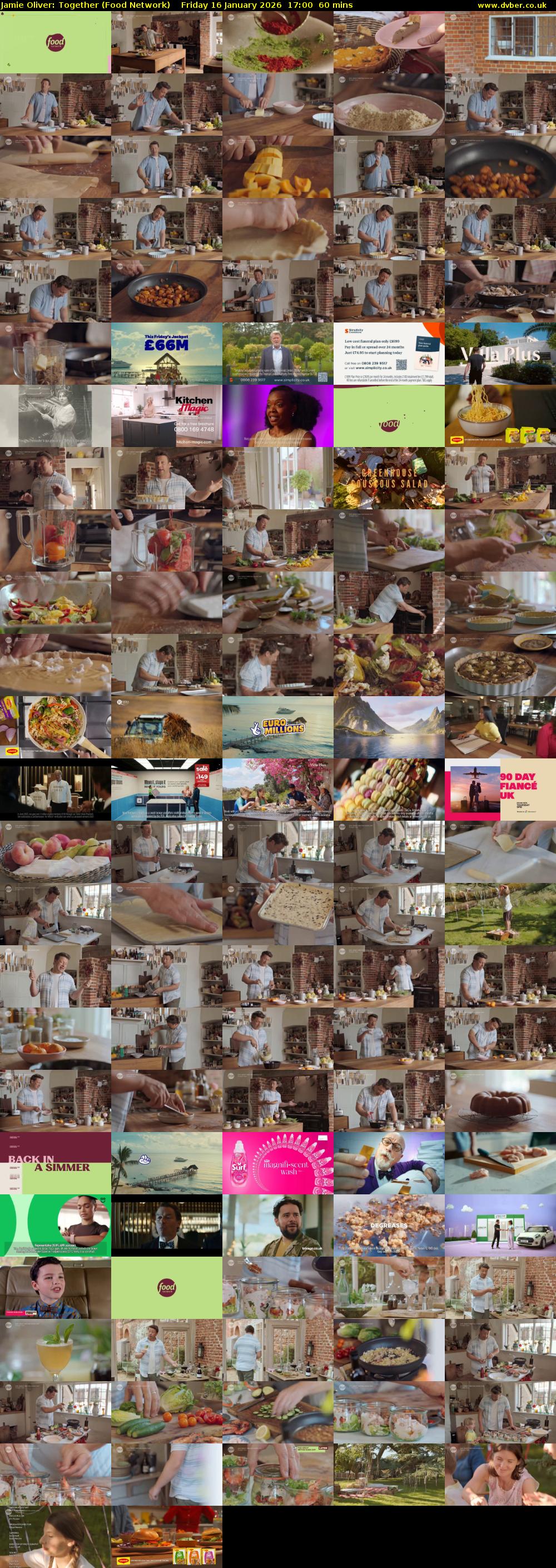 Jamie Oliver: Together (Food Network) Friday 16 January 2026 17:00 - 18:00