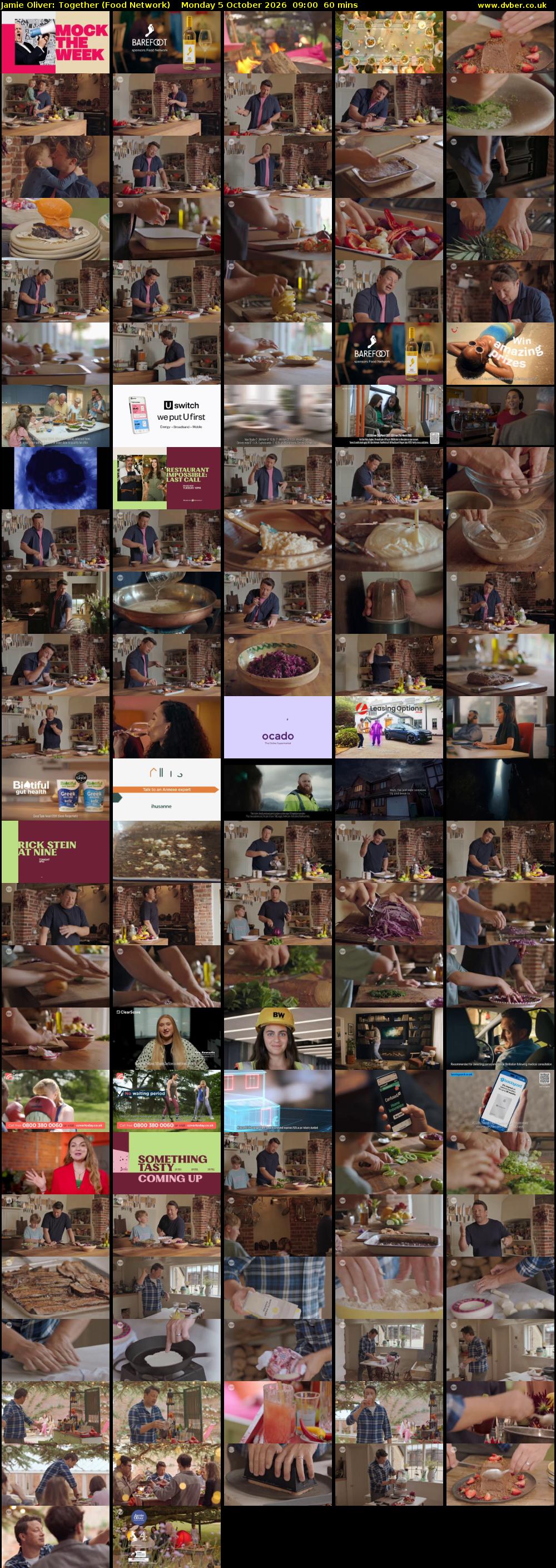 Jamie Oliver: Together (Food Network) Monday 5 October 2026 09:00 - 10:00