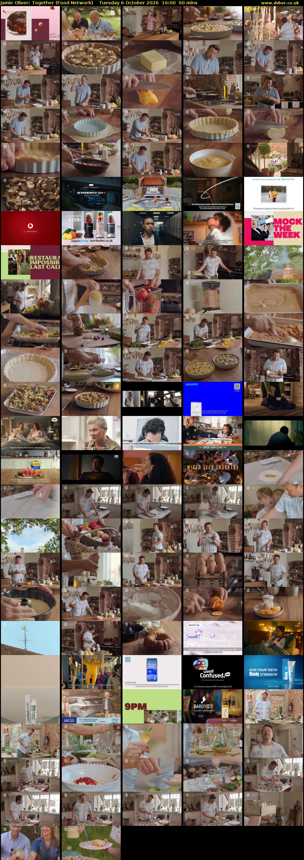 Jamie Oliver: Together (Food Network) Tuesday 6 October 2026 16:00 - 17:00