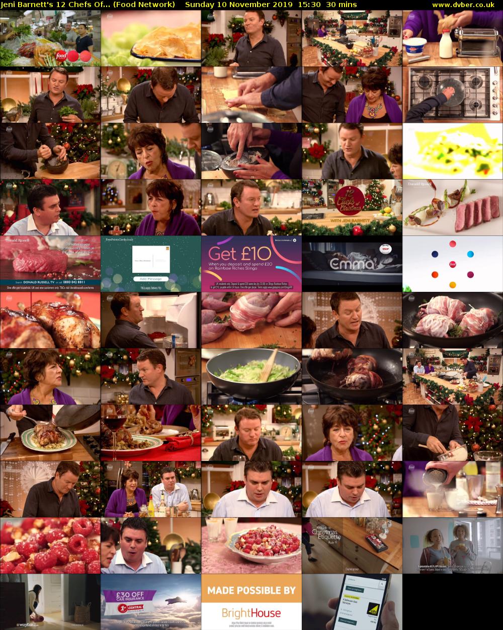 Jeni Barnett's 12 Chefs Of... (Food Network) Sunday 10 November 2019 15:30 - 16:00