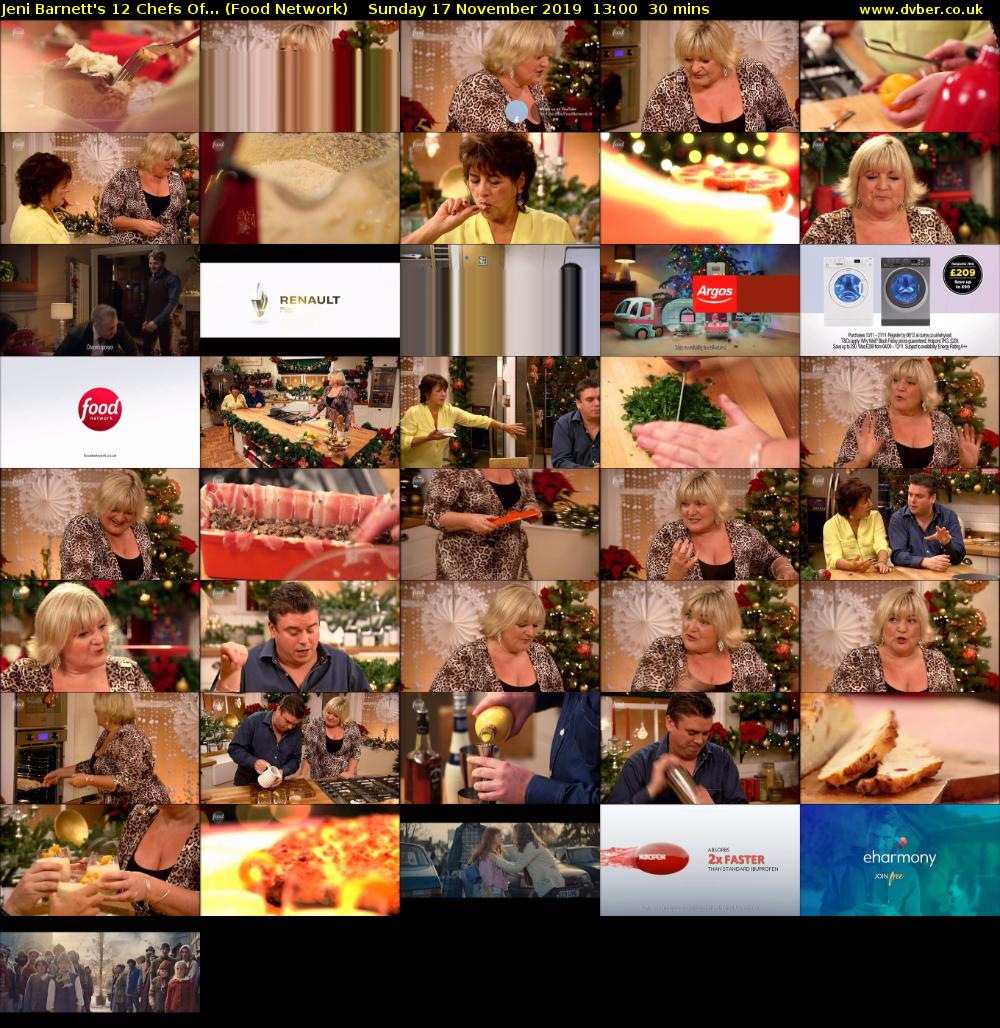 Jeni Barnett's 12 Chefs Of... (Food Network) Sunday 17 November 2019 13:00 - 13:30