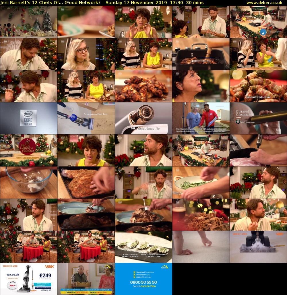 Jeni Barnett's 12 Chefs Of... (Food Network) Sunday 17 November 2019 13:30 - 14:00