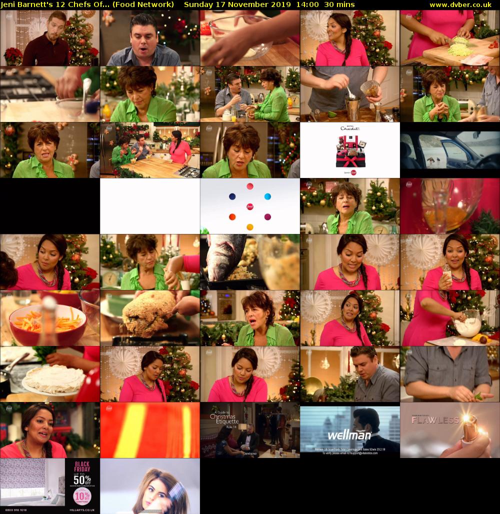 Jeni Barnett's 12 Chefs Of... (Food Network) Sunday 17 November 2019 14:00 - 14:30