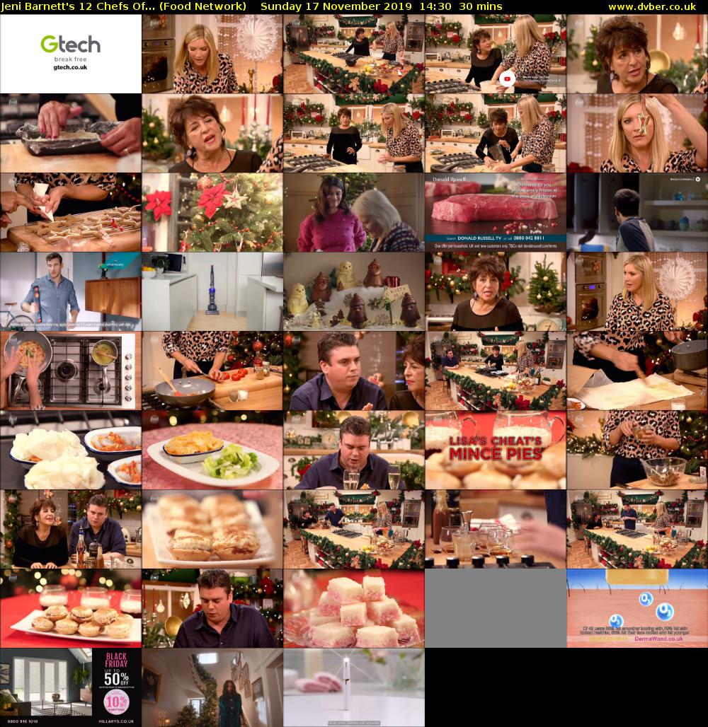 Jeni Barnett's 12 Chefs Of... (Food Network) Sunday 17 November 2019 14:30 - 15:00