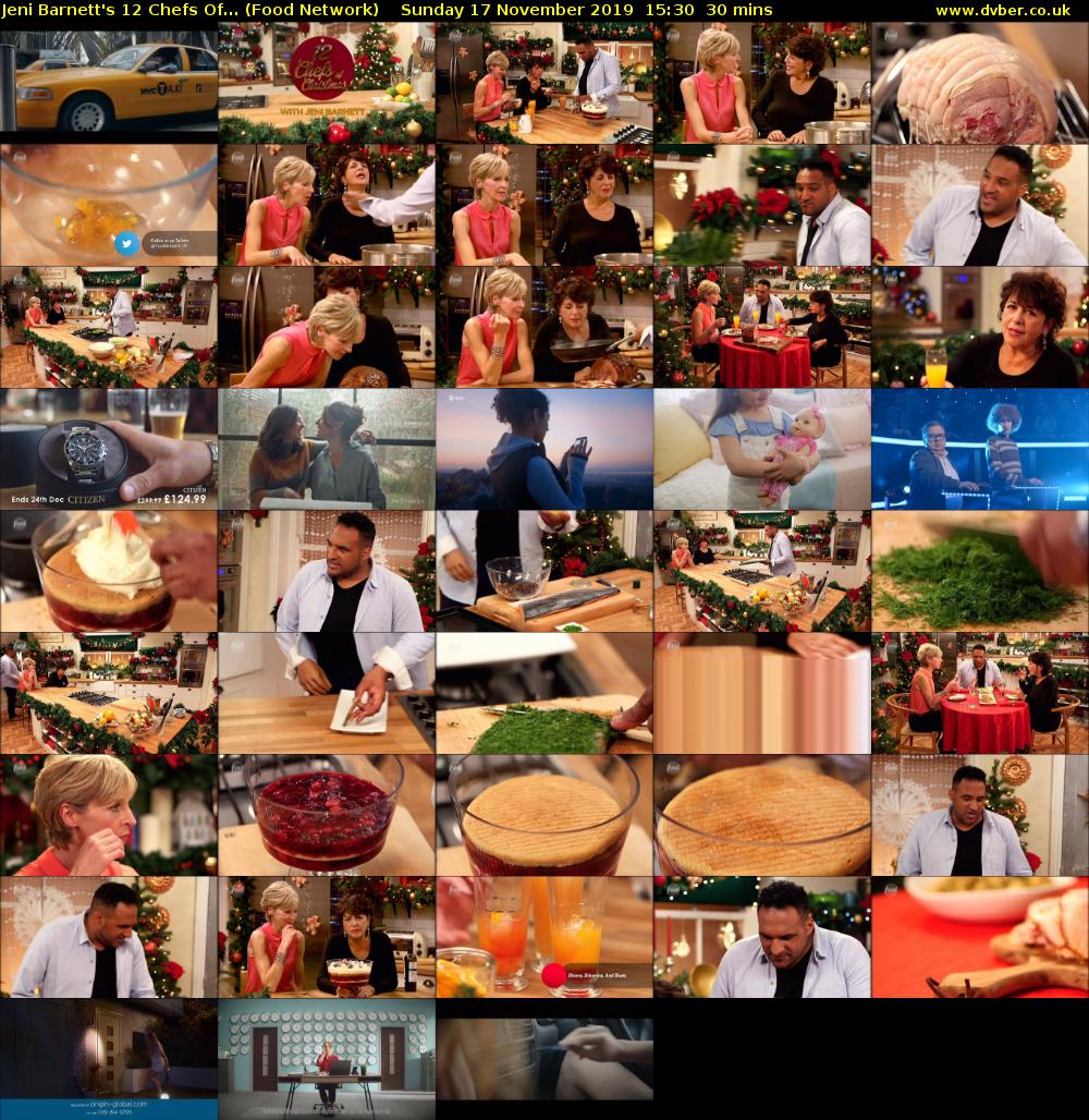 Jeni Barnett's 12 Chefs Of... (Food Network) Sunday 17 November 2019 15:30 - 16:00