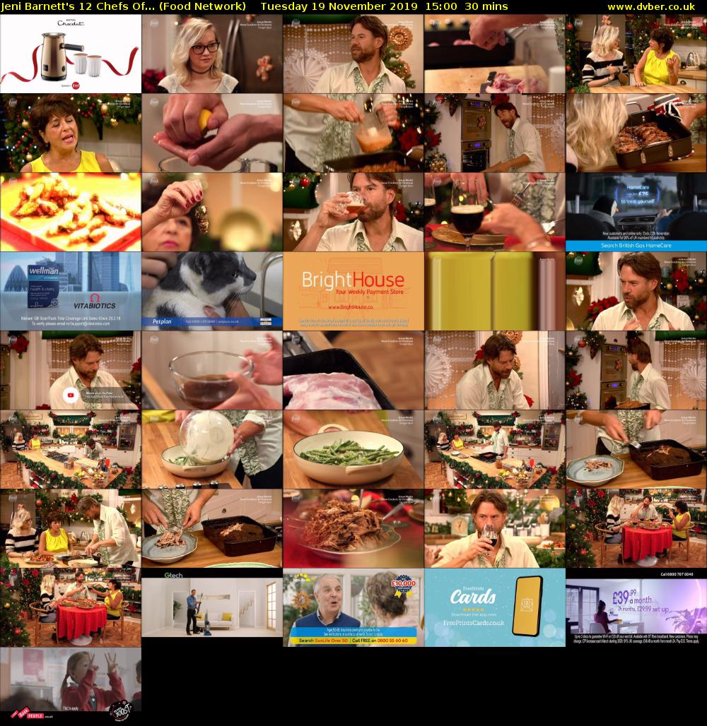 Jeni Barnett's 12 Chefs Of... (Food Network) Tuesday 19 November 2019 15:00 - 15:30