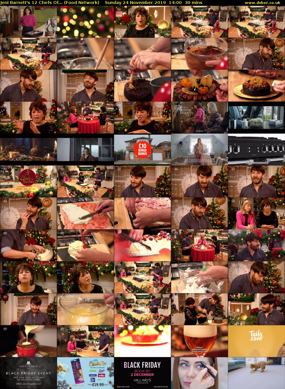 Jeni Barnett's 12 Chefs Of... (Food Network) Sunday 24 November 2019 14:00 - 14:30