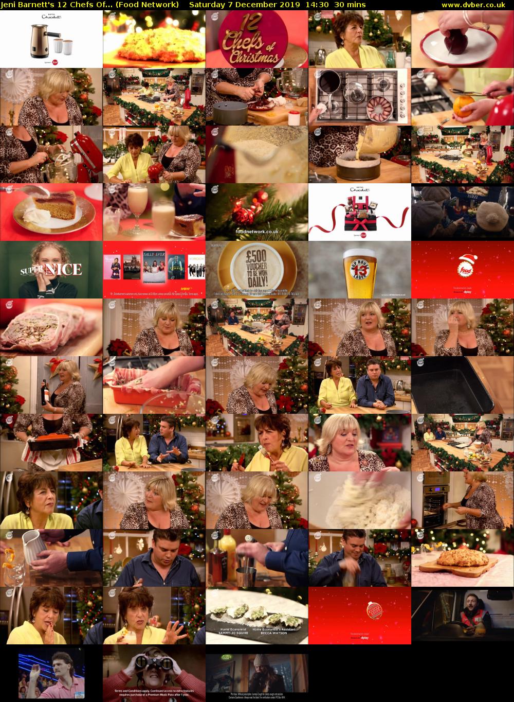 Jeni Barnett's 12 Chefs Of... (Food Network) Saturday 7 December 2019 14:30 - 15:00