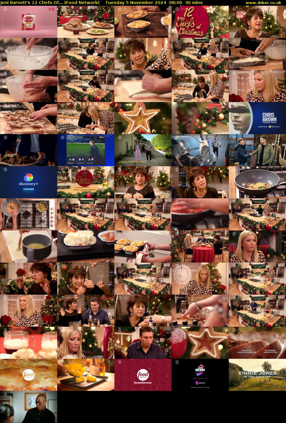 Jeni Barnett's 12 Chefs Of... (Food Network) Tuesday 5 November 2024 08:00 - 08:30