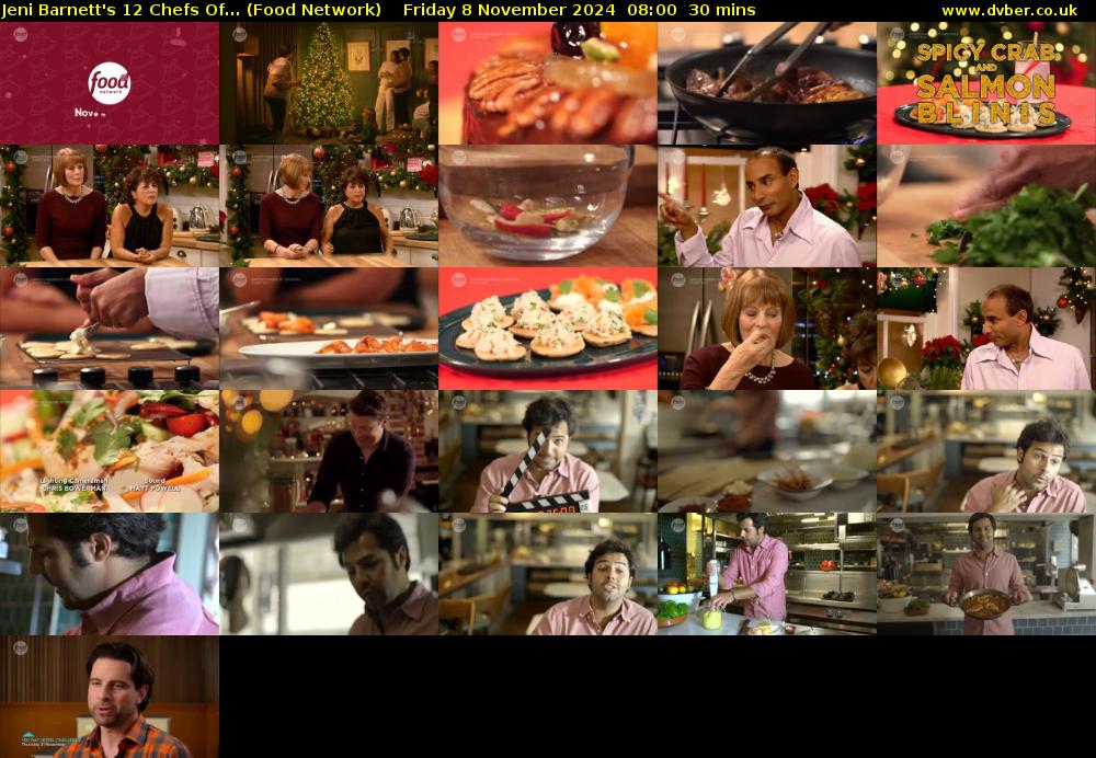Jeni Barnett's 12 Chefs Of... (Food Network) Friday 8 November 2024 08:00 - 08:30