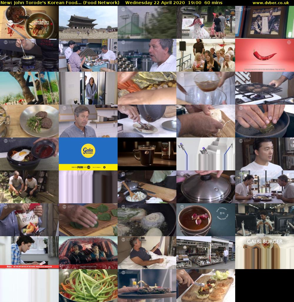 John Torode's Korean Food... (Food Network) Wednesday 22 April 2020 19:00 - 20:00