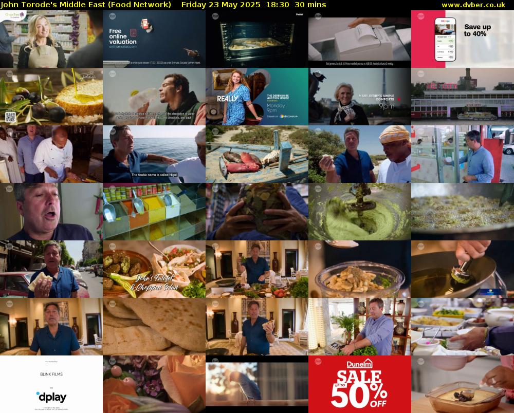 John Torode's Middle East (Food Network) Friday 23 May 2025 18:30 - 19:00