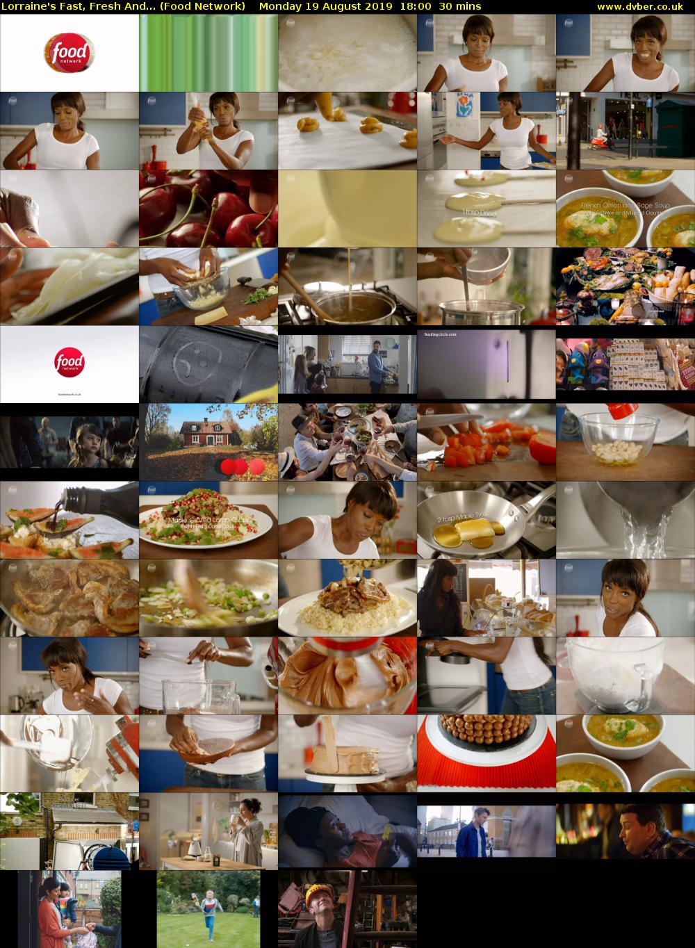 Lorraine's Fast, Fresh And... (Food Network) Monday 19 August 2019 18:00 - 18:30