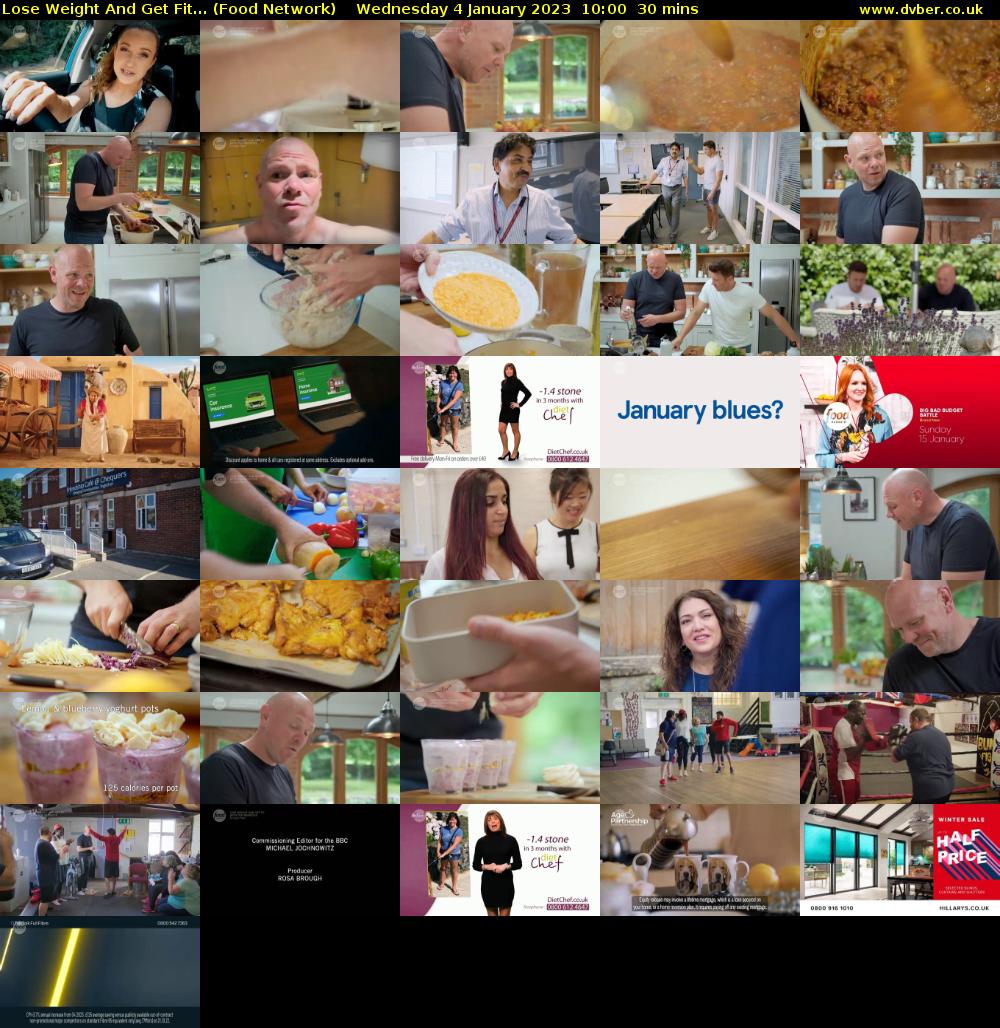 Lose Weight And Get Fit... (Food Network) Wednesday 4 January 2023 10:00 - 10:30