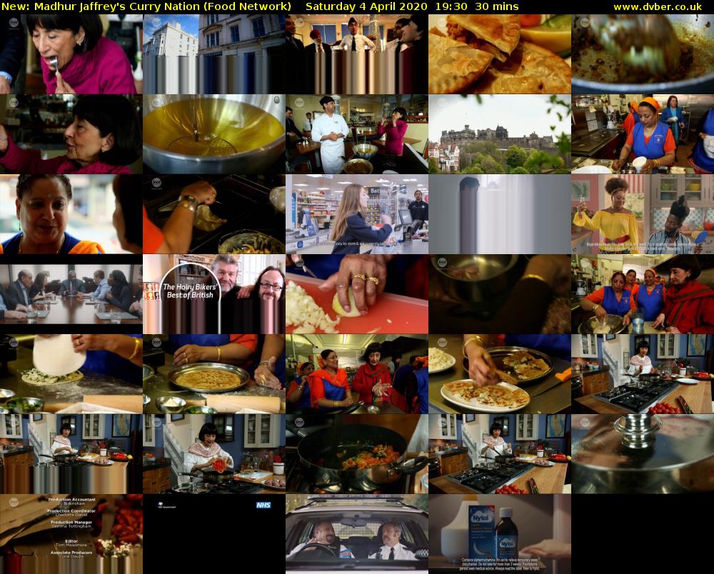 Madhur Jaffrey's Curry Nation (Food Network) Saturday 4 April 2020 19:30 - 20:00