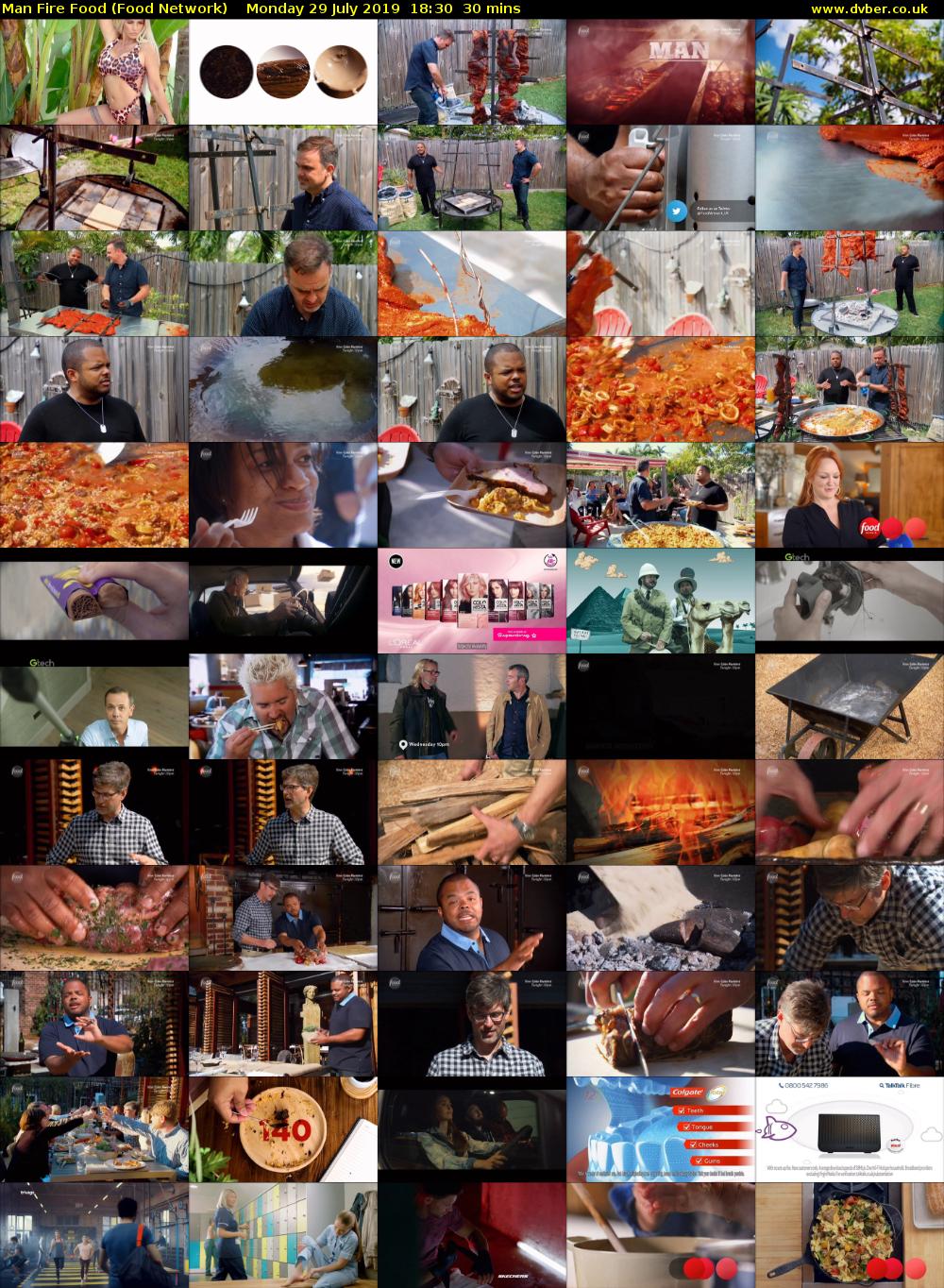 Man Fire Food (Food Network) Monday 29 July 2019 18:30 - 19:00