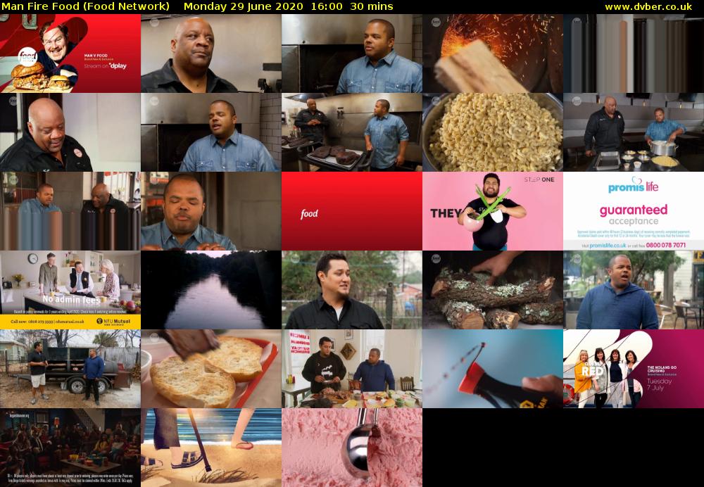 Man Fire Food (Food Network) Monday 29 June 2020 16:00 - 16:30