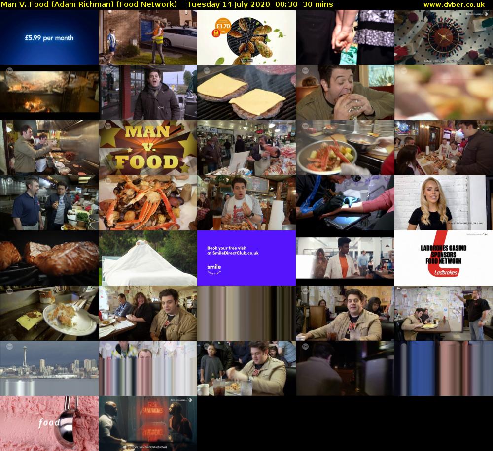 Man V. Food (Adam Richman) (Food Network) Tuesday 14 July 2020 00:30 - 01:00