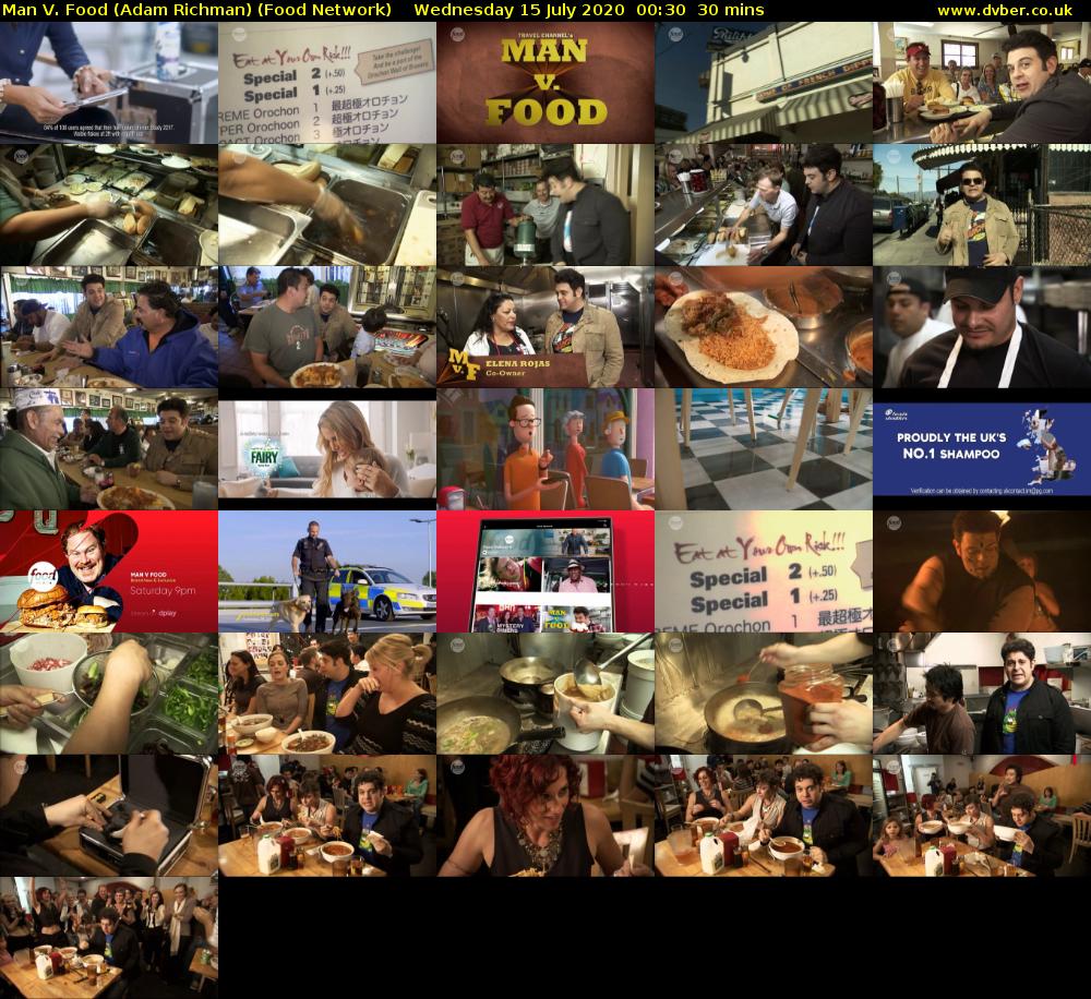Man V. Food (Adam Richman) (Food Network) Wednesday 15 July 2020 00:30 - 01:00
