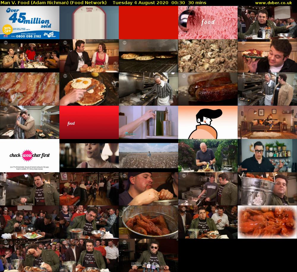 Man V. Food (Adam Richman) (Food Network) Tuesday 4 August 2020 00:30 - 01:00