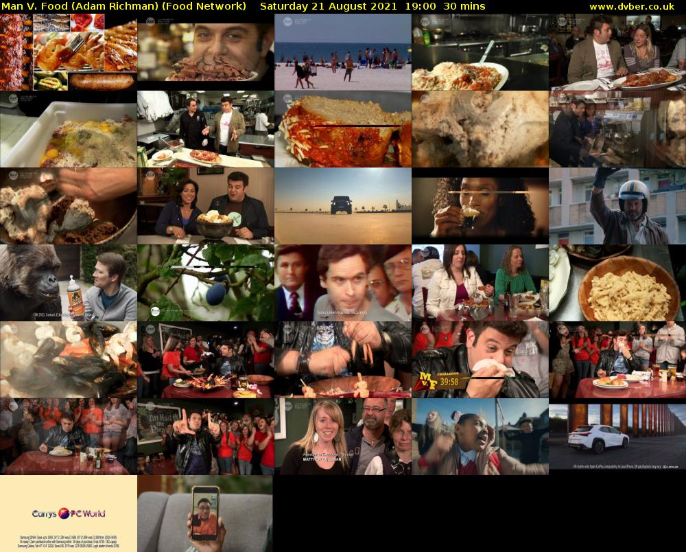 Man V. Food (Adam Richman) (Food Network) Saturday 21 August 2021 20:00 - 20:30