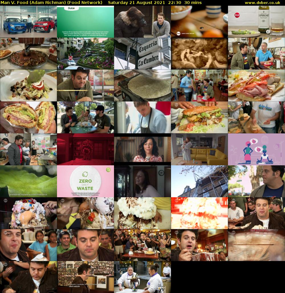 Man V. Food (Adam Richman) (Food Network) Saturday 21 August 2021 23:30 - 00:00