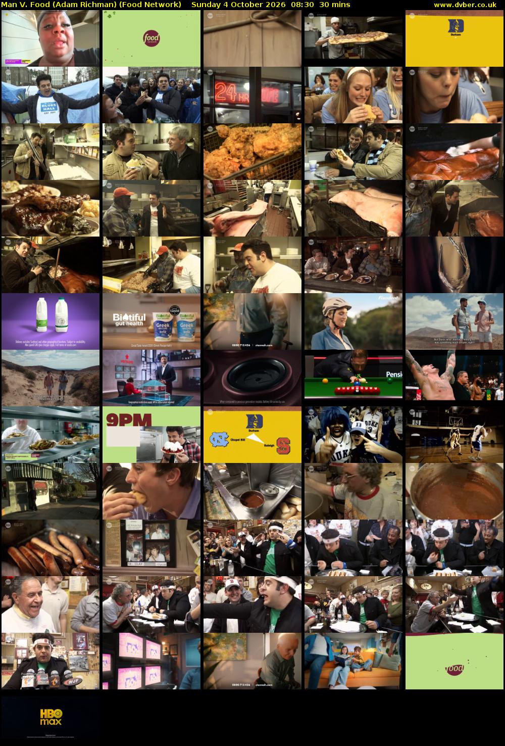 Man V. Food (Adam Richman) (Food Network) Sunday 4 October 2026 08:30 - 09:00