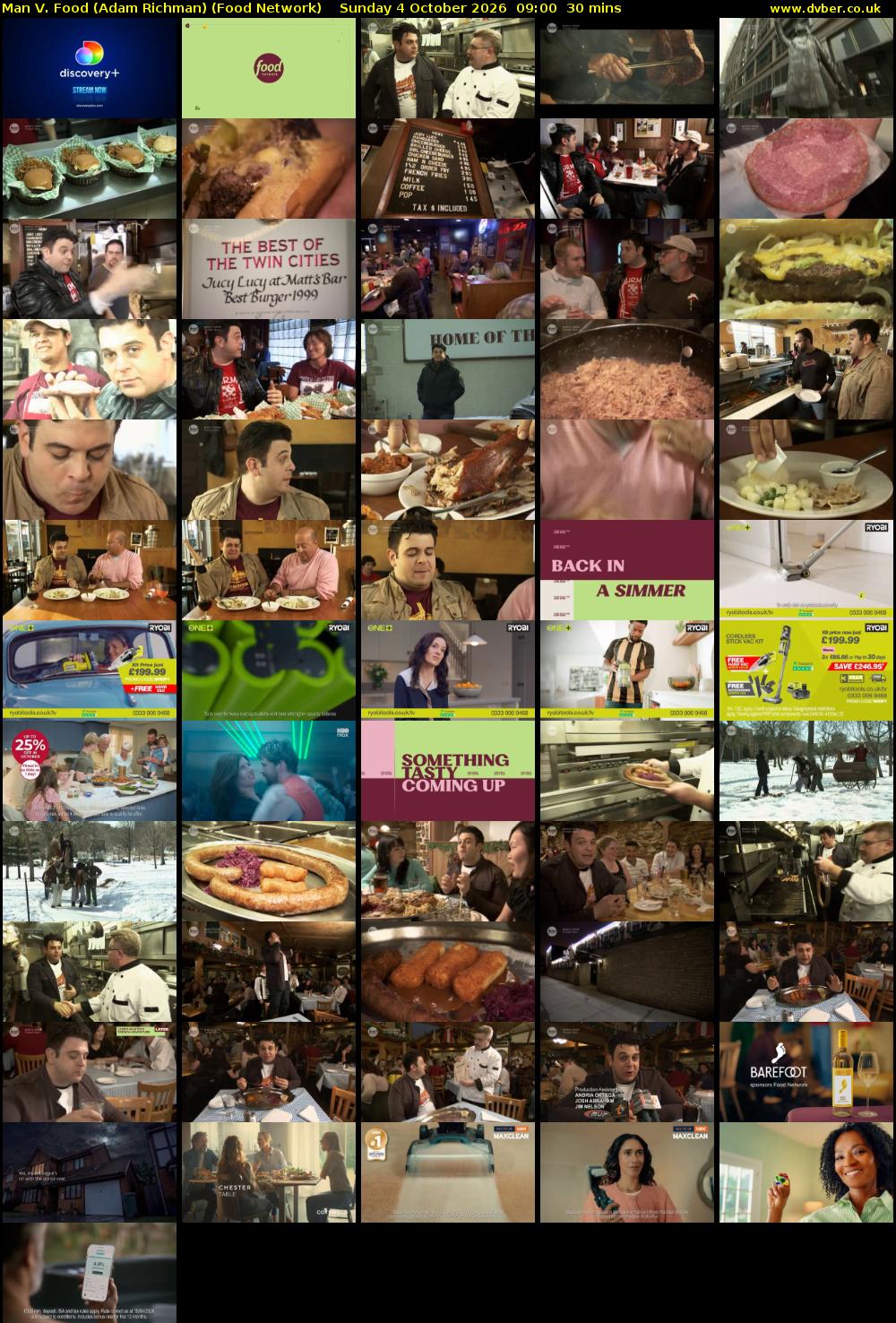 Man V. Food (Adam Richman) (Food Network) Sunday 4 October 2026 09:00 - 09:30